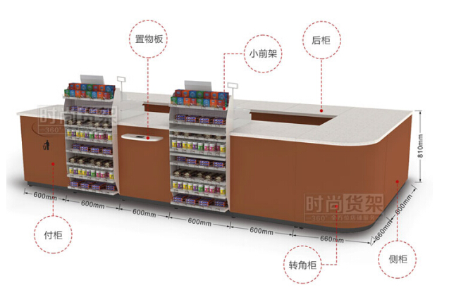 超市收銀臺(tái)_組合式收銀柜臺(tái)